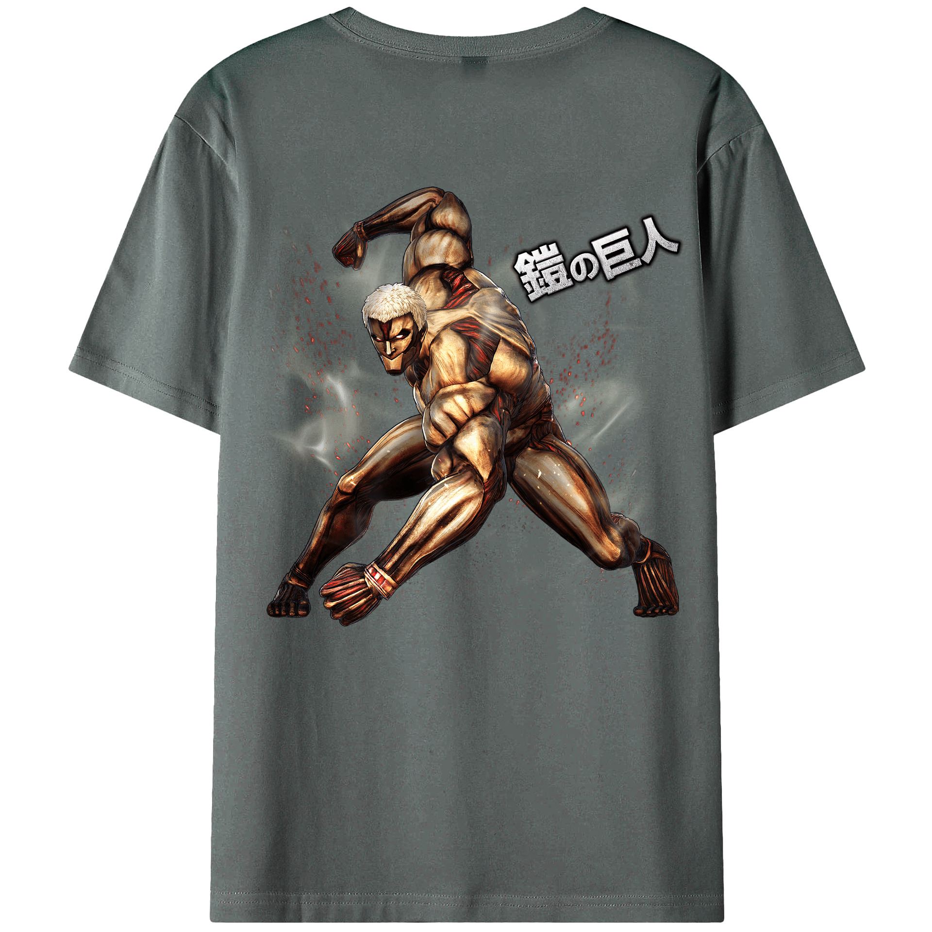 （画像用） 進撃の巨人 Attack on Titan 綿100％ メンズ半袖Tシャツ（バックプリント） 通気性